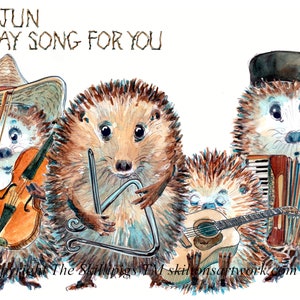 3977 Cajunband verjaardagskaart. Fijne verjaardag Louisiana Cajun-muziek voor jou. Tit-fer, vioolaccordeon en gitaar. Kan worden gepersonaliseerd