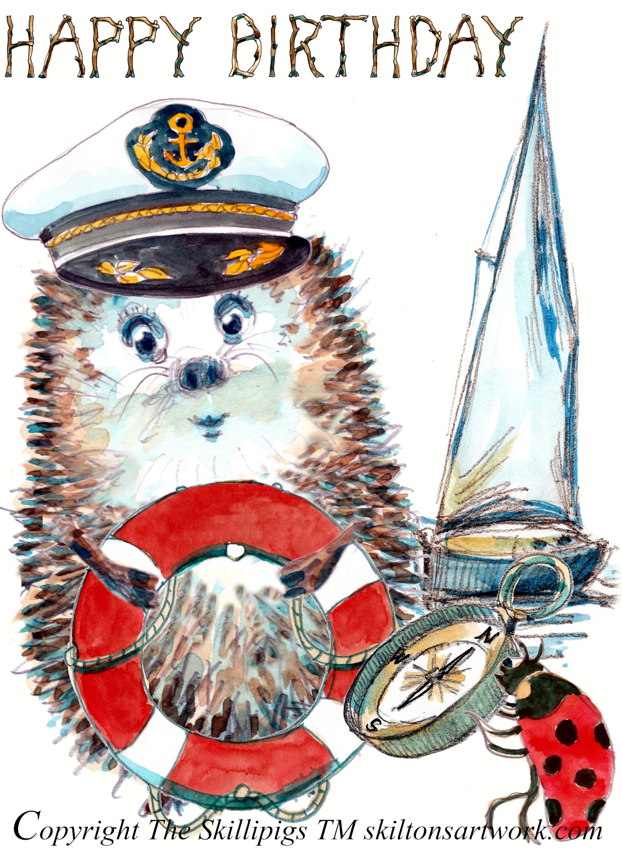 Noel Tatt Geburtstagskarte Für Männer – Segelboot-Design Mit Goldfolie, 170 X 125 Mm – Inkl. Umschlag