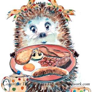 4473 Tarjeta de cumpleaños con desayuno Desayuno todo el día con tocino, huevo, salchicha, champiñones, morcilla, café para ese día especial Se puede personalizar