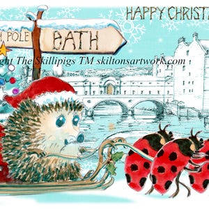 11 Bath Somerset Pulteney Bridge Carte de Noël. Ce paiement est valable pour une carte. D'autres cartes sont disponibles, veuillez indiquer le numéro B. Peut être personnalisé.