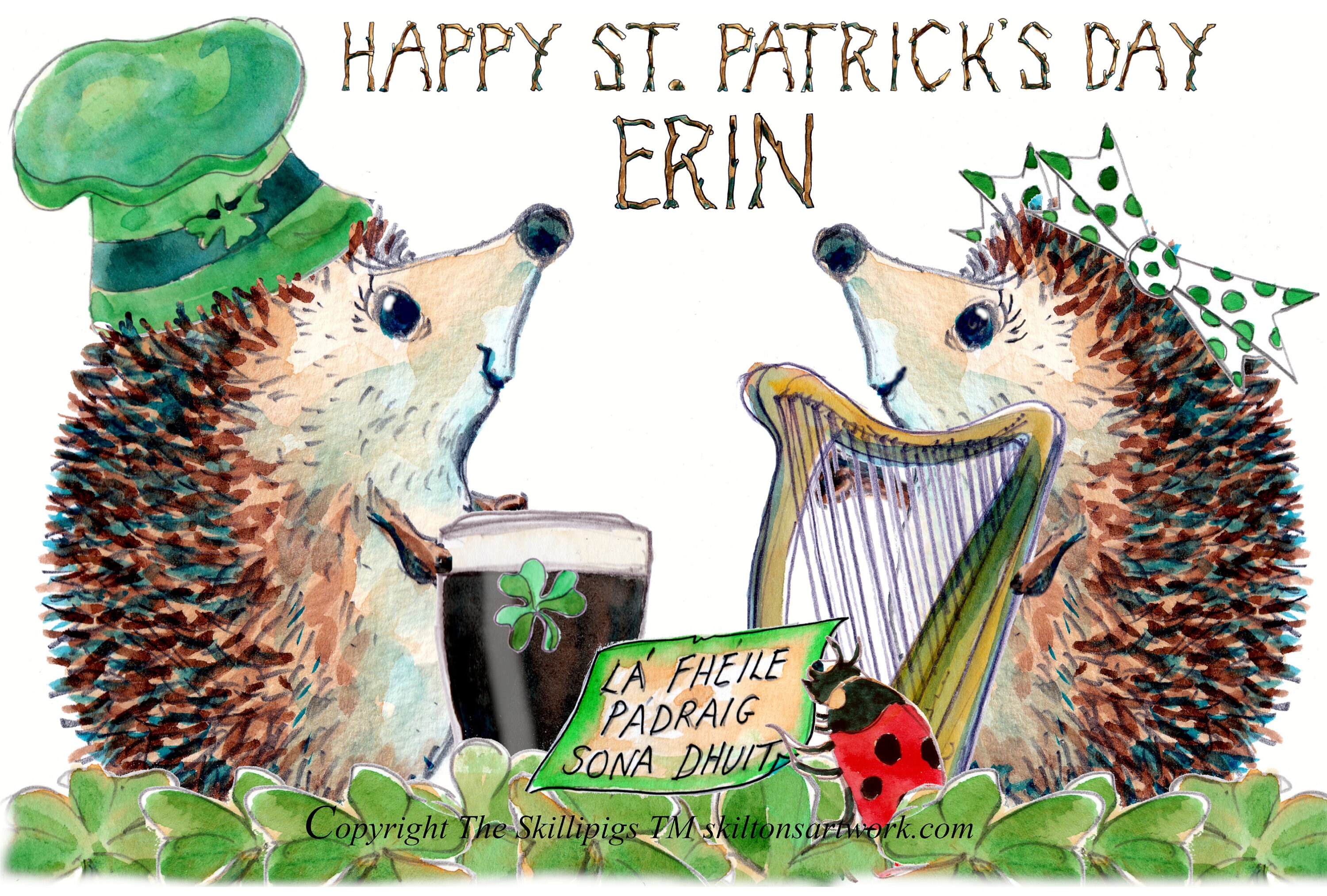 Ahee Targa in metallo con scritta Happy St Patricks Day (lingua