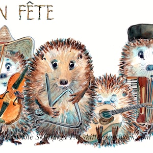 3978 Cajun BON FETE-verjaardagskaart. Fijne verjaardag Amerikaanse cajunmuziek voor jou. Tit-fer, vioolaccordeon en gitaar. Kan worden gepersonaliseerd.