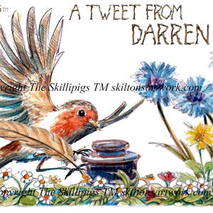 TWEET NAMES Any name in our stick font in Roman script image has Skillipig and Etsy name but you may remove for personal use.