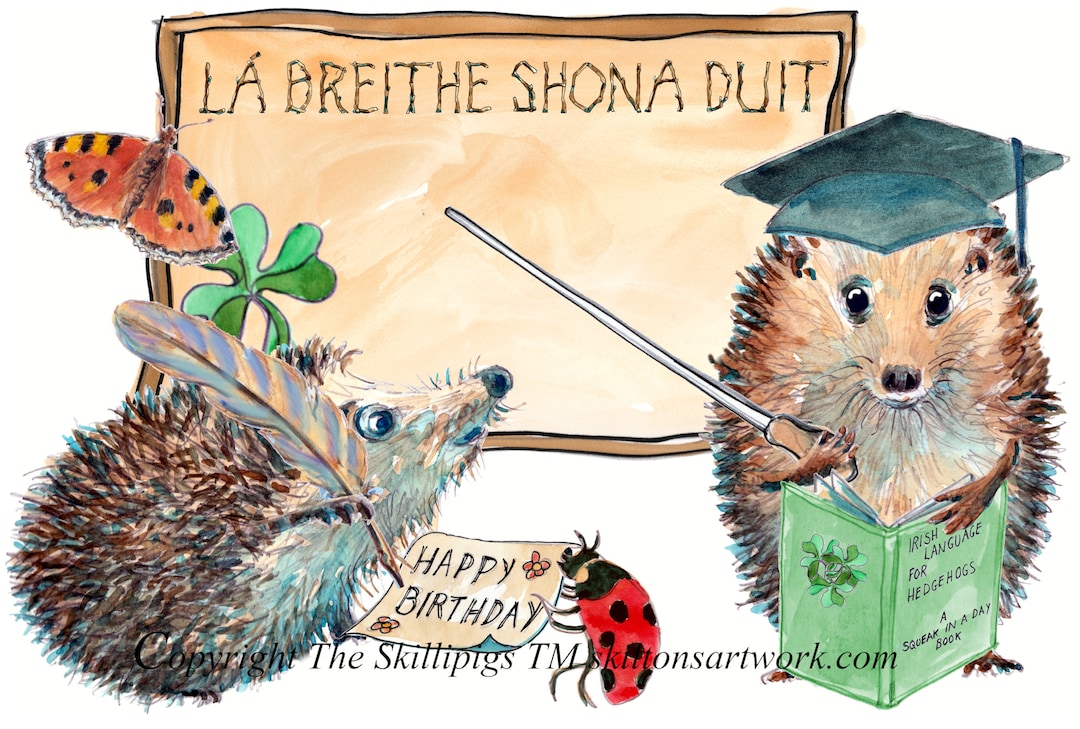 HAPPY BIRTHDAY Irish Gaelic Language Lesson Card. Gaeilge La Breithe Shona Duit. Can Be