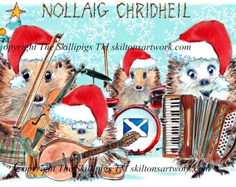 5470 NOLLAIG CHRIDHEIL Scottish Gaelic Christmas card  Ceilidh band Can be personalised A 6 by 4 inch card UK postage options at checkout