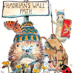 Wandelkaart Gefeliciteerd, je hebt Hadrian's Wall Path gelopen. Andere wandelingen beschikbaar, vraag ernaar. Kan worden gepersonaliseerd: nr. 2 HADRIAN'S MUURPAD