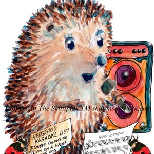 4525 Karaoke Geburtstagskarte. Alles Gute zum Geburtstag-Musik, gesungen von einem männlichen Igel Sogar eine Song-Liste. Kann personalisiert werden