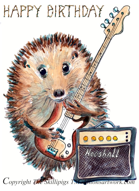 63 ベースギタリストの誕生日カード。ハッピーバースデーカード