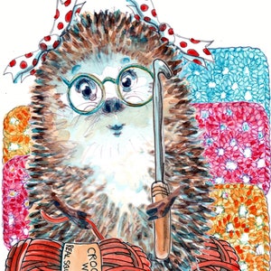 3937 Gehäkelte Geburtstagskarte. Alles Gute zum Geburtstag mit Granny Squares und Häkelgarn und Aufhängung. Kann personalisiert werden