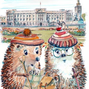 LONDYN Buckingham Palace card, jeż turyści spacerujący odwiedzają. wyślij znajomym, którzy byli lub jadą. Można spersonalizować nr Londyn 99