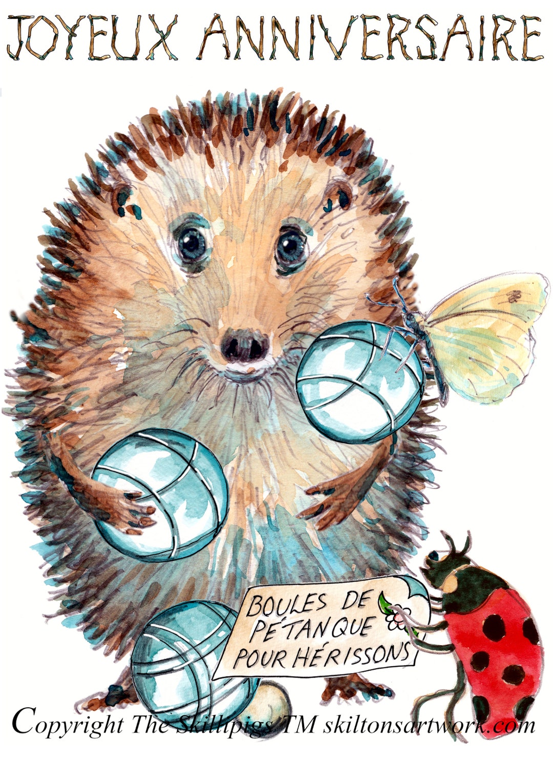 3192 French Language Birthday Card Joyeux Anniversaire Petanque Boules 3192-french-language-birthday-card-joyeux-anniversaire-petanque-boules