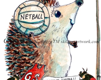 4730 Walking Netball Happy Birthday card  Can be personalised. Sent 2nd class post or choose 1st class at checkout
