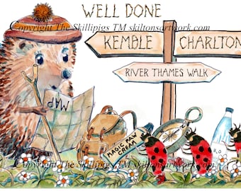 The Thames walk or path Well Done Kemble to Charlton Can be personalised A 6 by 4 inch card UK postage options at checkout.  100 TP