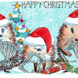 4096P Bridge HAPPY CHRISTMAS card Giocatori di carte bridge canaster snap Biglietto di Natale Ricci a Natale Può essere personalizzato
