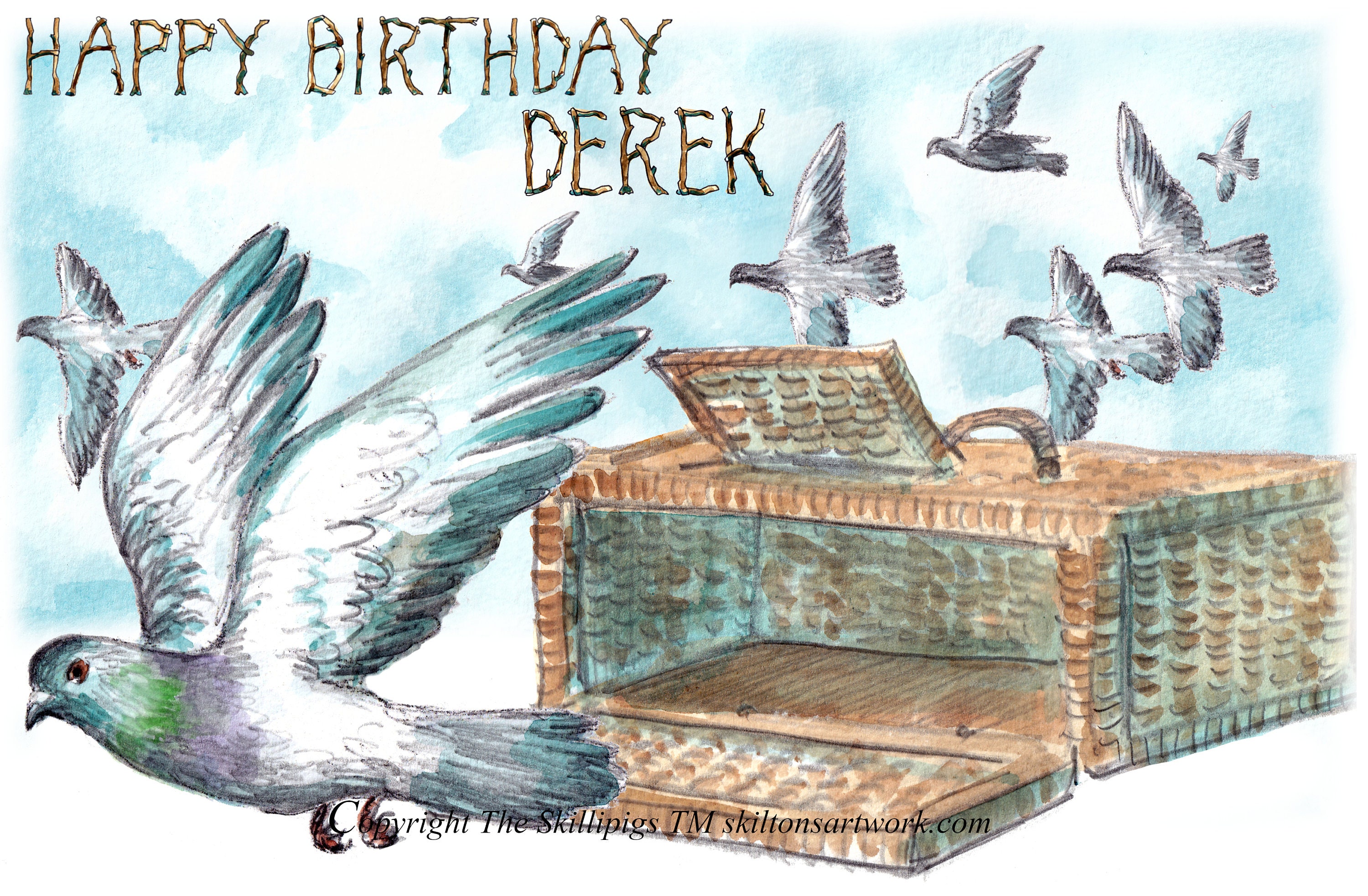 1 Carte De Vœux – Happy Birthday Pigeon Jardin Oiseaux Animaux Animaux Drôle Sarcasme Amour Femme Partenaire Maman Papa Filles Garçons Amour Amour