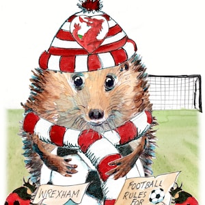 HAPPY BIRTHDAY Wrexham Football Anhänger Herzlichen Glückwunsch zum Geburtstag. Die Pferderennbahn Grund rot und weiß Mütze Schal. Kann personalisiert werden No.3 WREXHAM