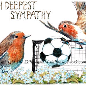 4240 Carte de sympathie du football Avec toute votre sympathie, demandez si vous voulez nous excuser pour votre perte ou je pense à vous.