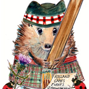 3709 Cartes à lancer de cartes JOYEUX ANNIVERSAIRE des Scottish Highland Games. Un sport des Highlands ou du Hogland pour hérissons. Peut être personnalisé