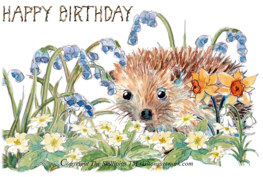 Spring Time Card HAPPY BIRTHDAY Spring Time Flowers Card and Baby ...