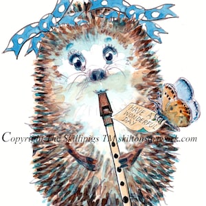 3824 Penny Whistle HAPPY BIRTHDAY-kaart of tinnen fluitspeler. Kan worden gepersonaliseerd.