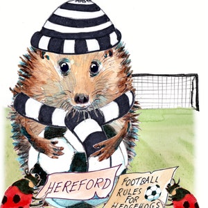 Supporter de joyeux anniversaire de football Hereford. Peut être personnalisé ou un message d'accueil différent. Couleurs disponibles pour d'autres endroits N°10 HEREFORD