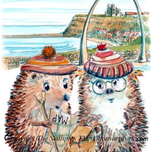 6 ossos de baleia WHITBY Cartão de aniversário Abbey and harbor sem Drácula Mas eu posso, se você pedir North Yorkshire Pode ser personalizado.