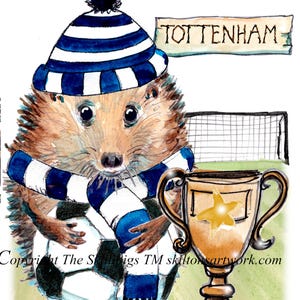 1 gorro y bufanda de aficionado al fútbol del TOTTENHAM con la frase "Happy Birthday". Kit azul y blanco. Se puede personalizar o personalizar con los Spurs.