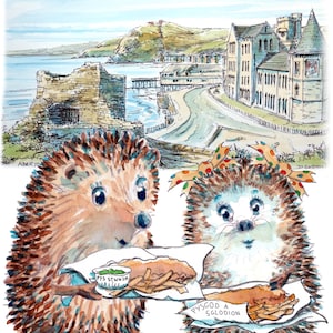 Aberystwyth-verjaardagskaart zie voorkant met pier en universiteit. Alle begroetingen en tekens beschikbaar. Kan worden gepersonaliseerd. Nr.28 ABERYSTWYTH
