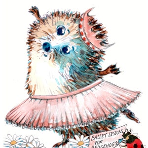 3558 Ballet Happy birthday-kaart Balletdanslessen met egelroze tuturok en kroon. Zwanenmeer? Kan worden gepersonaliseerd