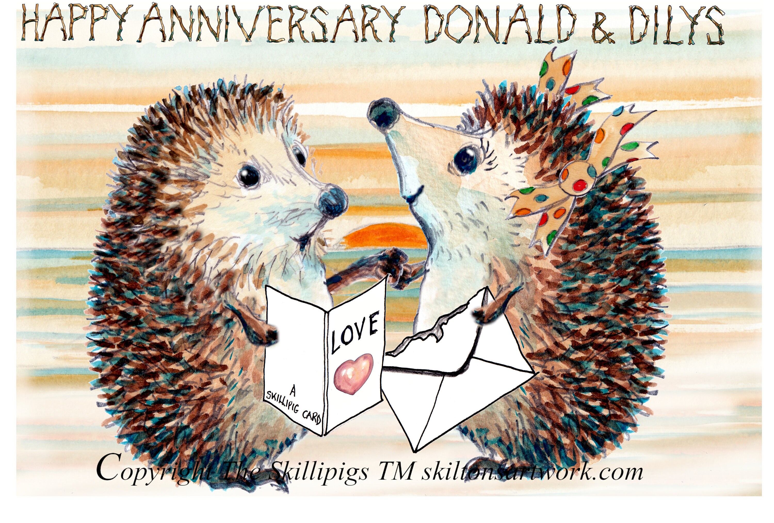 Paperlink 'Mum And Dad' Anniversary Karte - Kaninchen-Design Mit Goldfolie