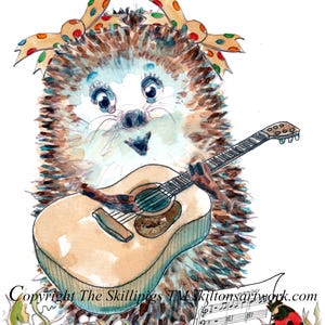 4403 Sängerin mit Gitarre Geburtstagskarte Igel-Sängerin mit Gitarre zum Geburtstag. Kann personalisiert werden