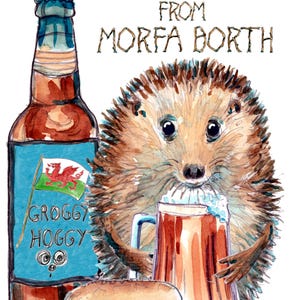 Borth Wales perto de Aberystwyth Cartão de aniversário bebendo cerveja. Isso pode afetar qualquer cidade.  Catálogo mostrado.   10,5 x 14,8 cm No.31 NASCIMENTO