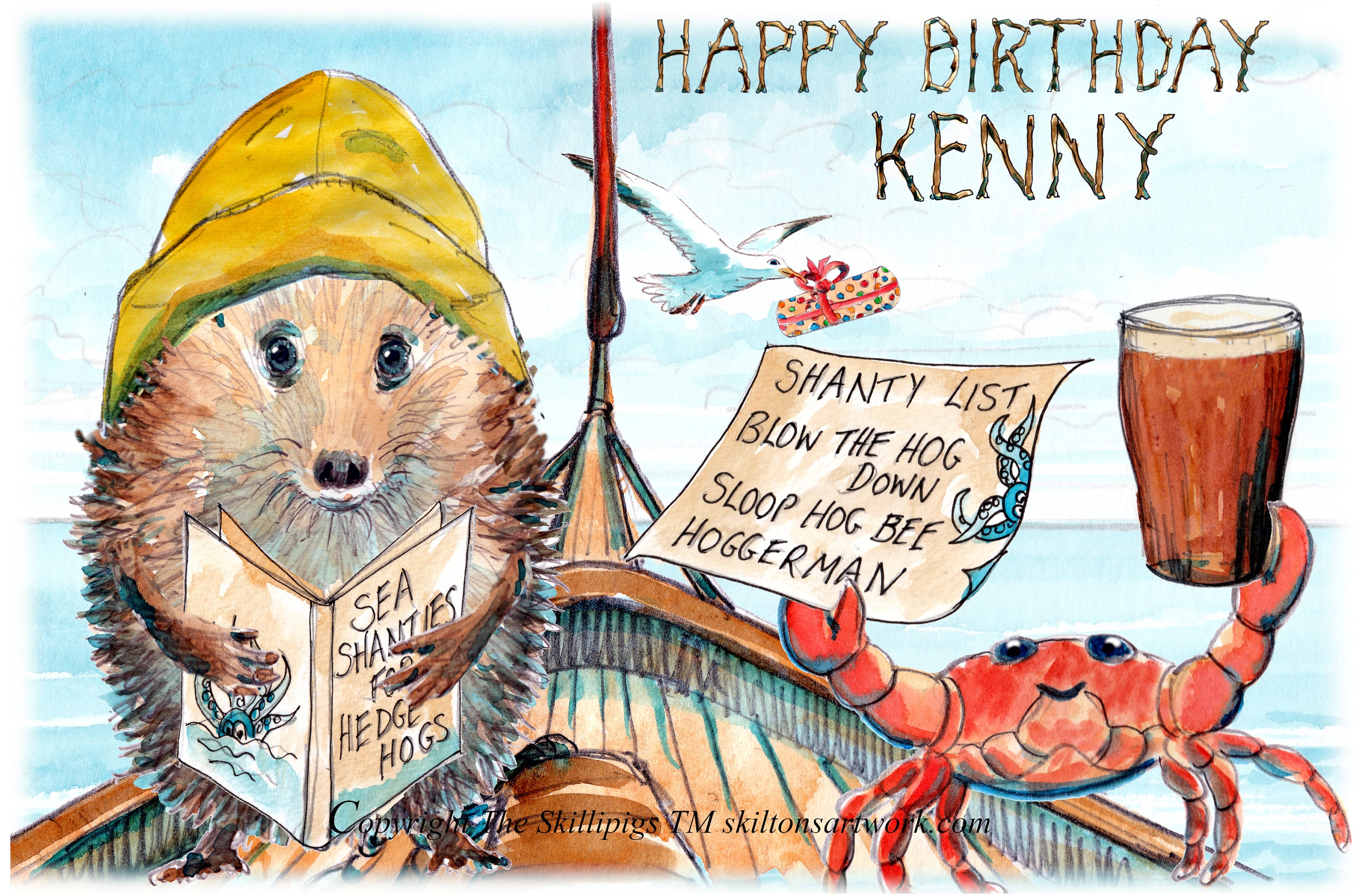 3045 Sea Shanty Singer HAPPY BIRTHDAY Card Can Be Personalised - Etsy