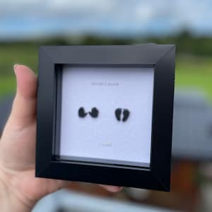 Fully custom Foot print, hand print baby display. Infant loss.