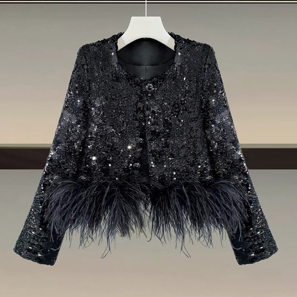 sequin shawl jacket