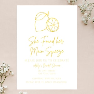 She Found her Main Squeeze Bridal Shower Invitation, Main Squeeze, Canva Template Download, Bridal Shower Invite