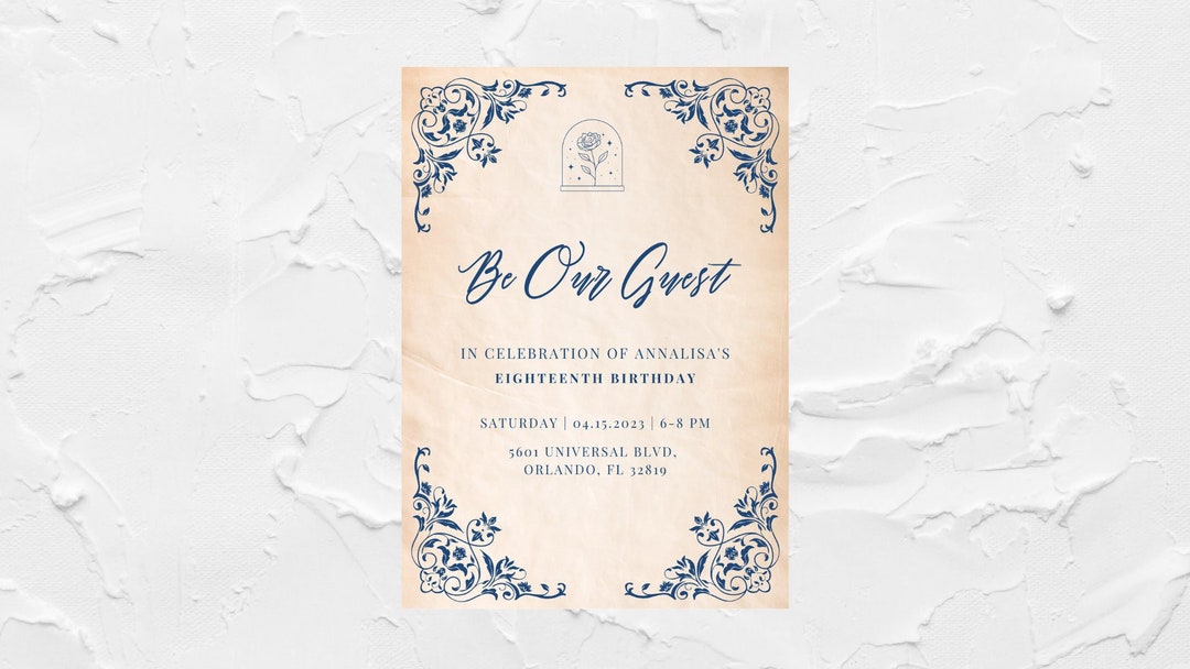 Be Our Guest Invitation Template - Etsy