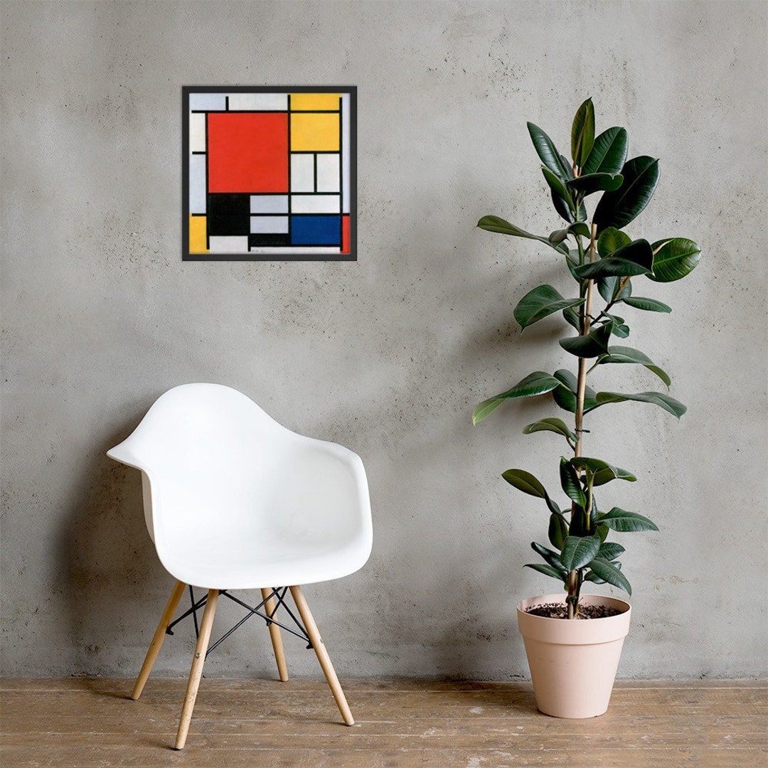 Modrian Framed Mondrian Framed Poster: Composition With Red, Yellow, Blue, and Black ...