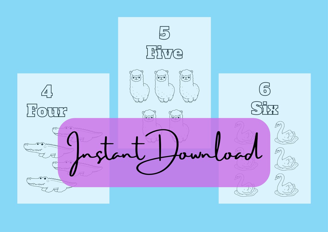 20 Printable Numbering Coloring Pages, Coloring Page, Preschool ...