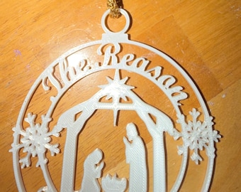 Adorno navideño de la Natividad "El motivo de la temporada" - 4" de diámetro