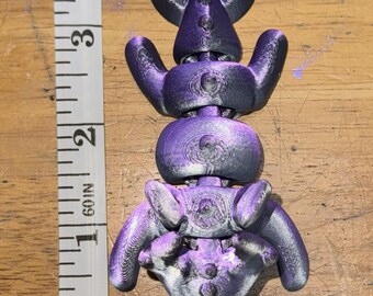 Dragón flexible microarticulado impreso en 3D de 4" de largo (tamaño mediano)