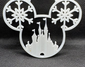 Mickey Cinderella Castle 3D Printed Christmas Ornament