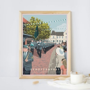 Lohne Schützenfest affiche d’impression d’art affiche de voyage rétro impression giclée