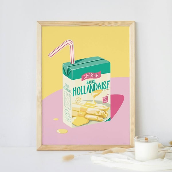 Sauce Hollandaise Kunstdruck Poster Retro Pop-Art Giclée-Druck Essen Kunst