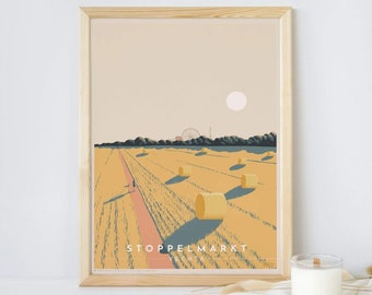 Vechta Stoppelmarkt Art Print Poster Retro Travel Poster Giclée Print