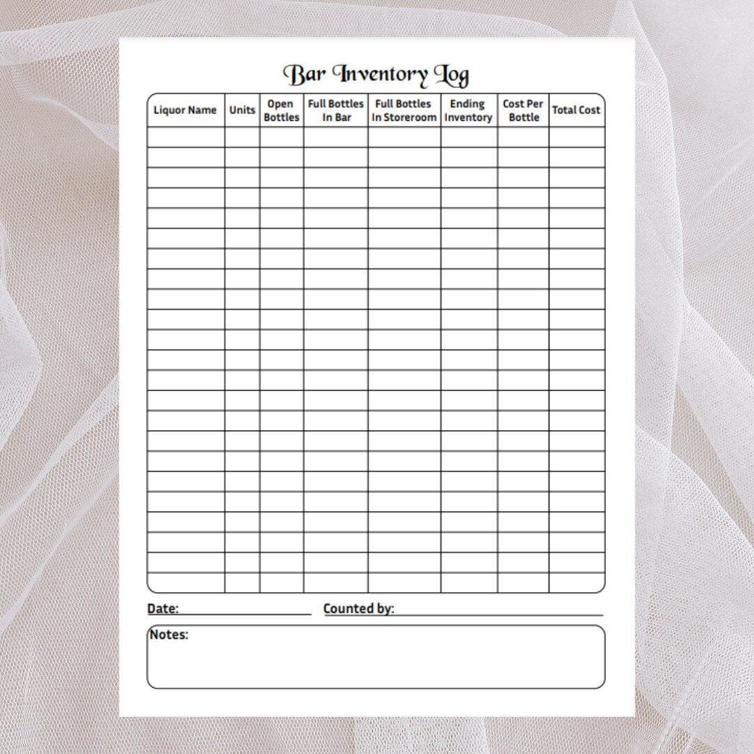 Free Liquor Inventory Template