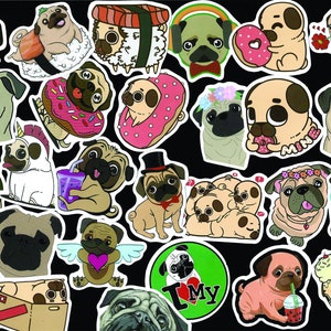 Pug stickers Pug gifts 10 Pug Stickers Laptop stickers Sticker book Room decor