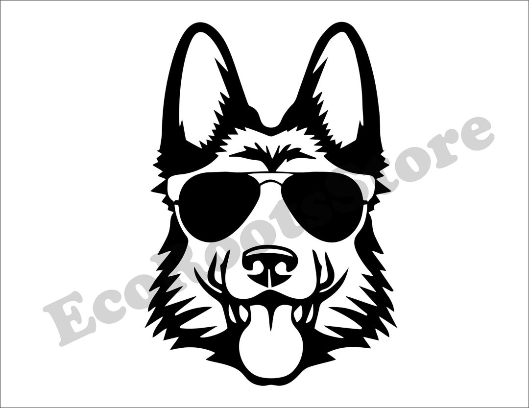 DOG GLASSES SVG, Dogs Svg, Dog Lover Svg, Glasses Svg, German Shepherd