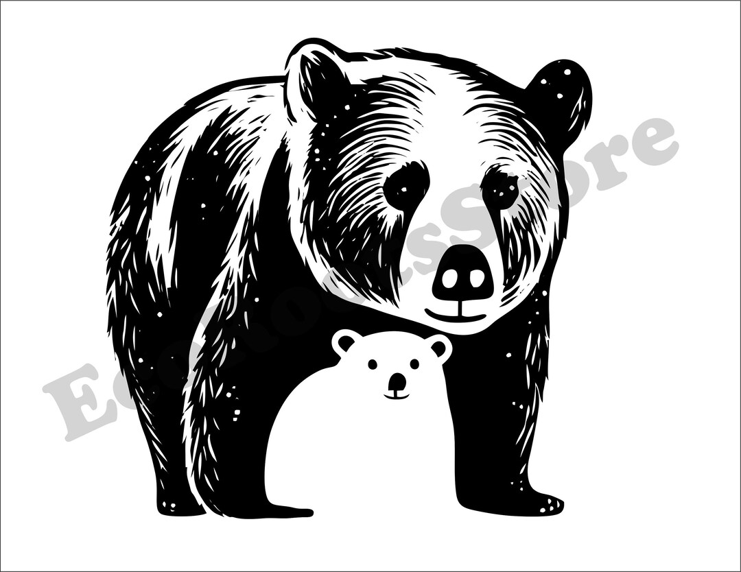 Mom Bear SVG Instant Download Cut File Cricut Silhouette Commercial Use