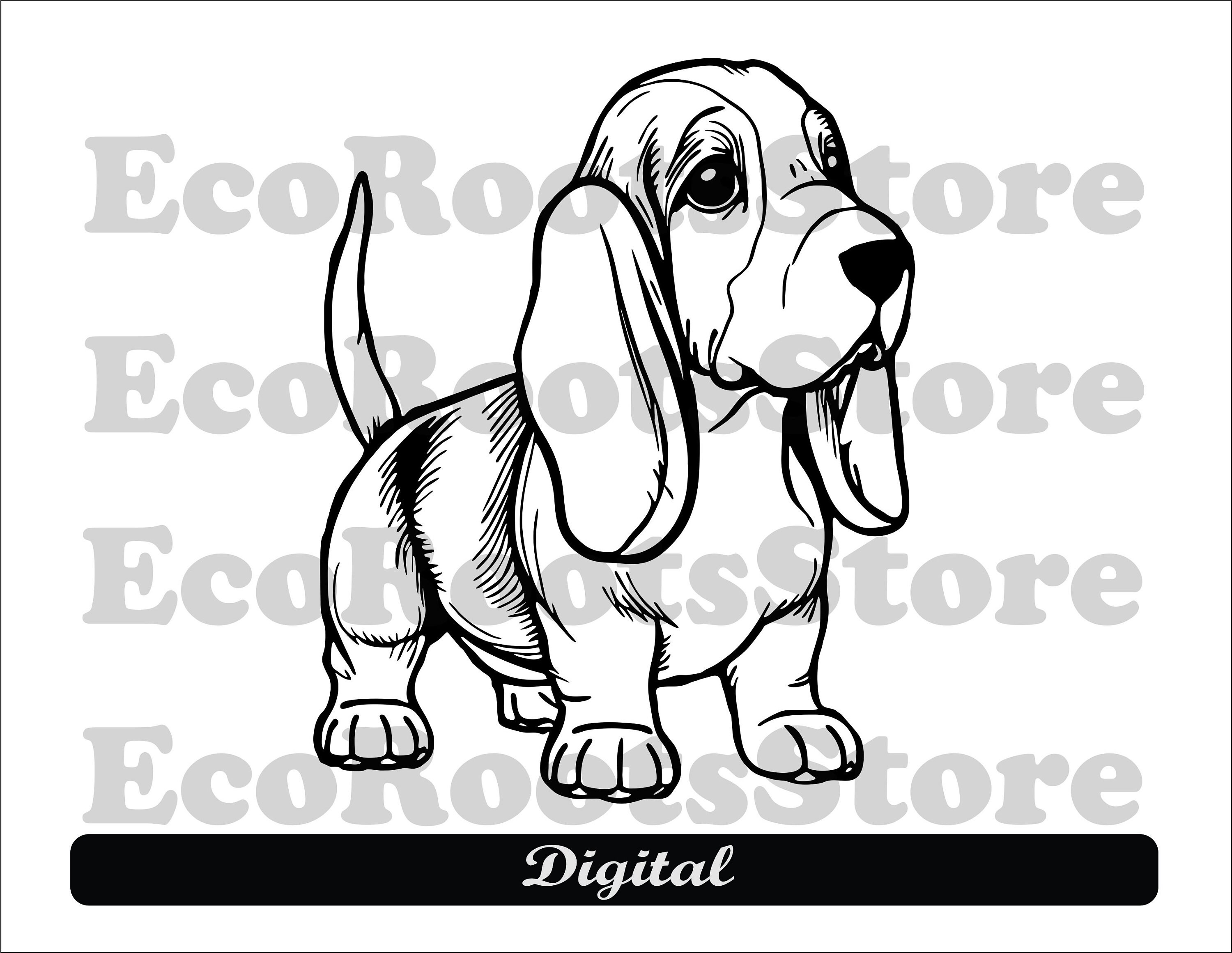 DOG BASSET HOUND Svg Png Eps Pdf Dxf Cut File Cricut Etsy